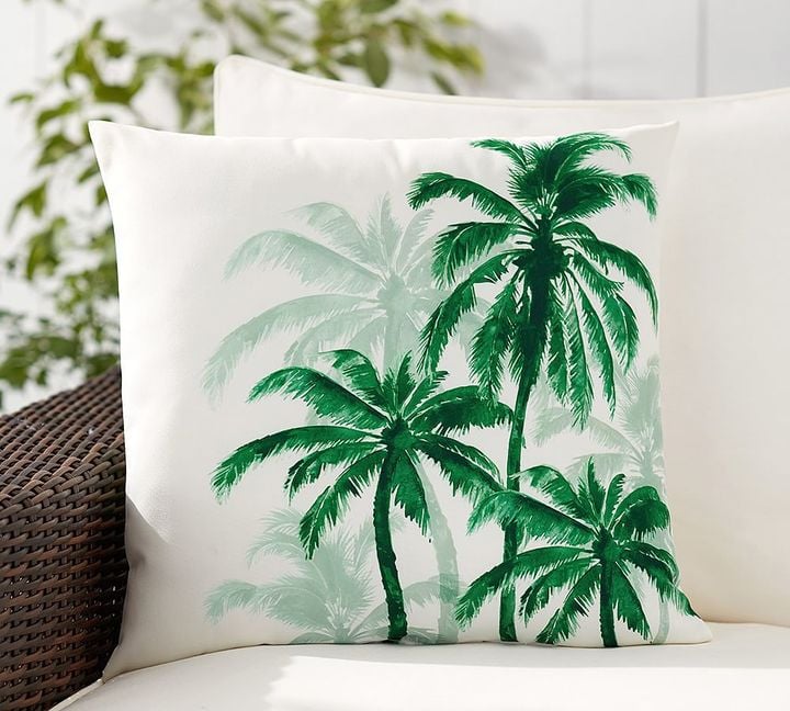 Palm Trees Print Indoor/Outdoor Pillow (40) Outdoor Throw Pillows