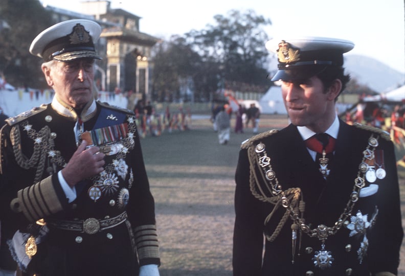 Prince Charles and Lord Mountbatten in Nepal in 1975