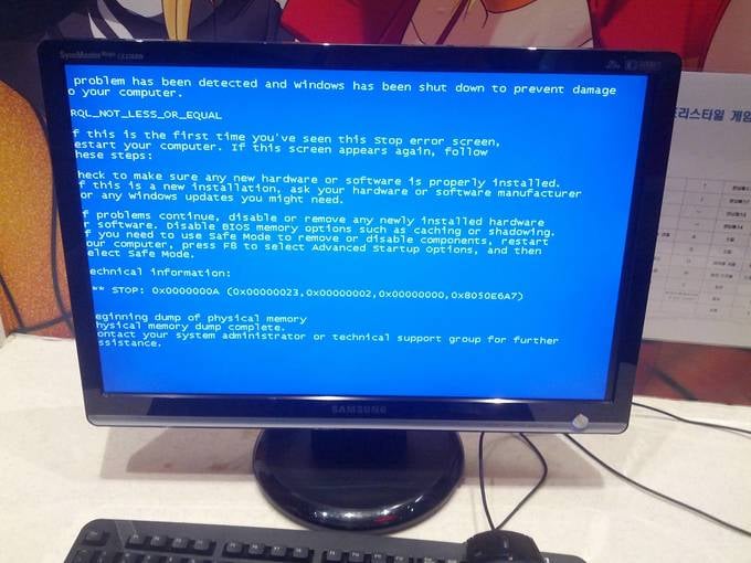 Install the blue screen of death screensaver.