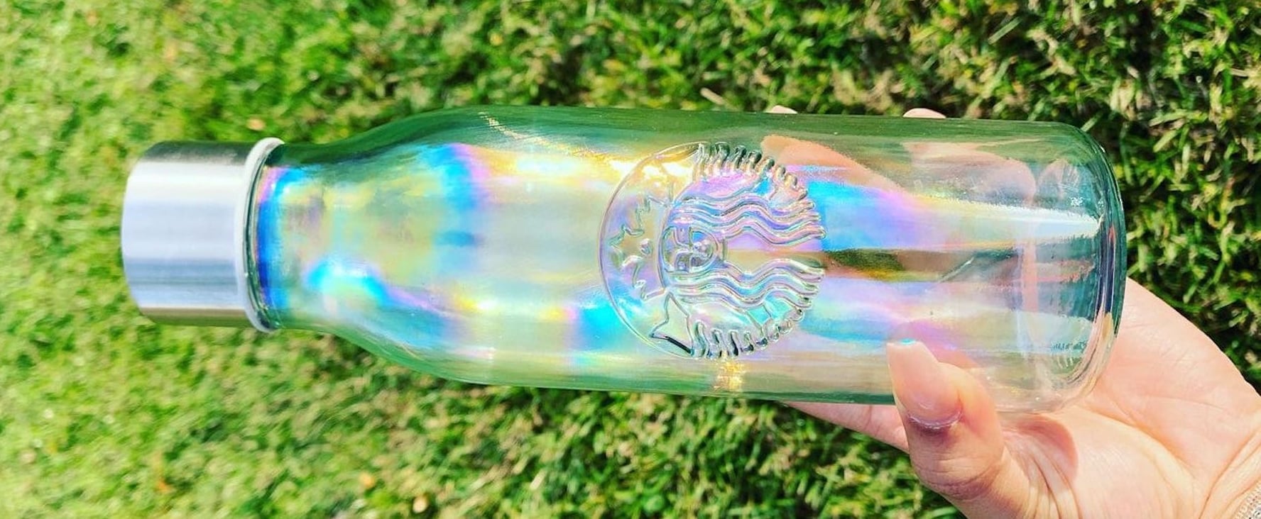 Starbucks Recycled Glass Water Bottle (Iridescent)