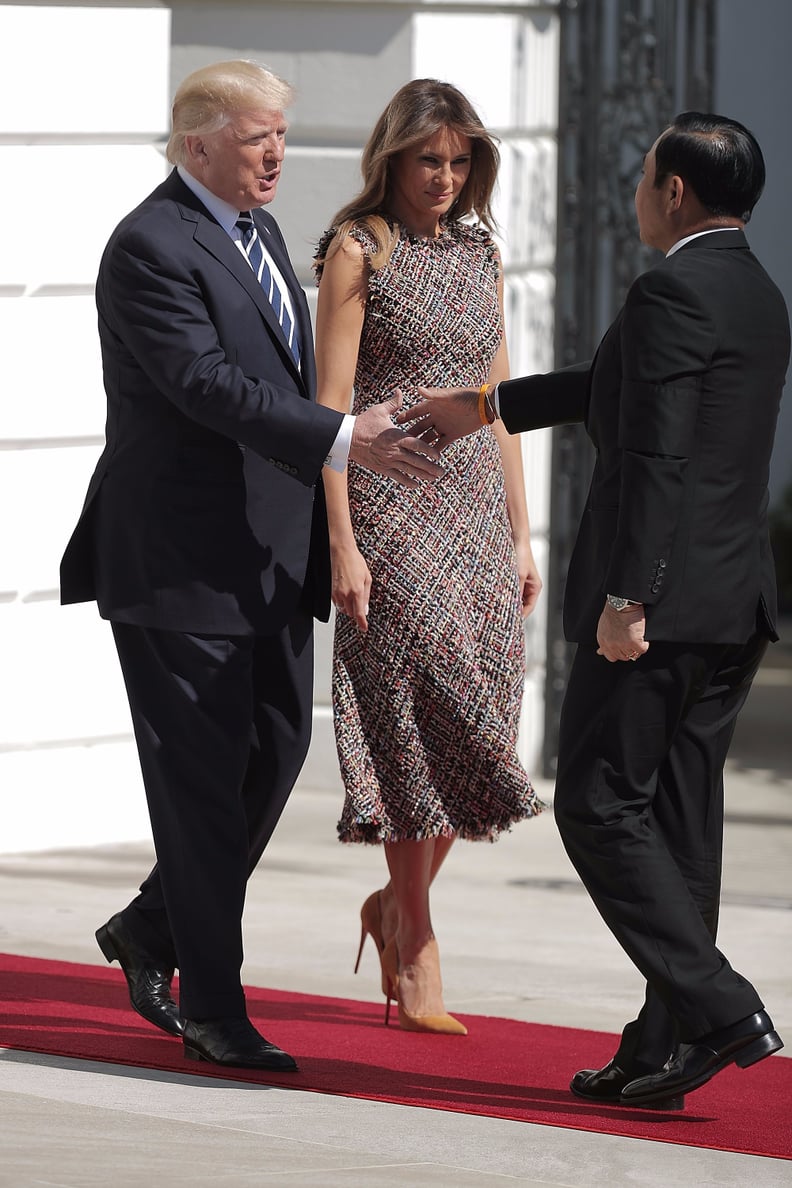 Melania Trump Alexander McQueen Tweed Dress POPSUGAR Fashion