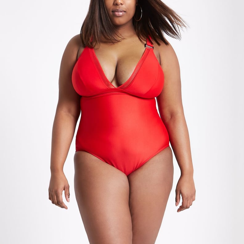River Island Red Mesh Swimsuit