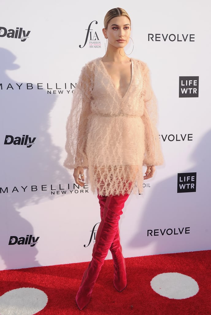 Hailey Baldwin Fendi Boots at Daily Front Row Awards 2017
