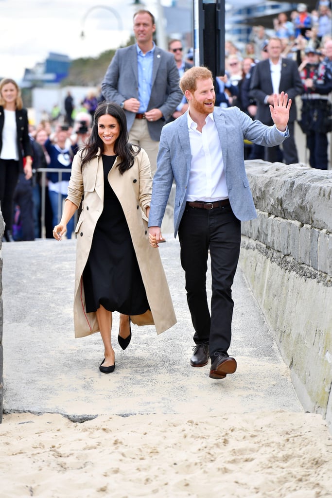 Meghan Markle Black Club Monaco Dress on the Beach 2018