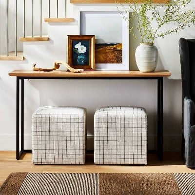 A Chic Seating Solution: Threshold Designed With Studio McGee Lynwood Square Upholstered Cube