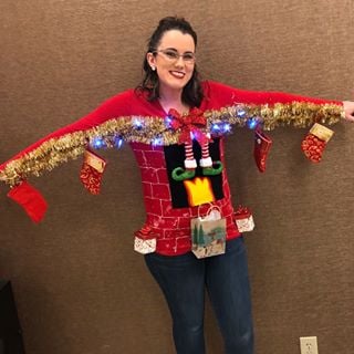 Fireplace Mantel With Elf Legs | Ugly Christmas Sweater DIYs | POPSUGAR ...