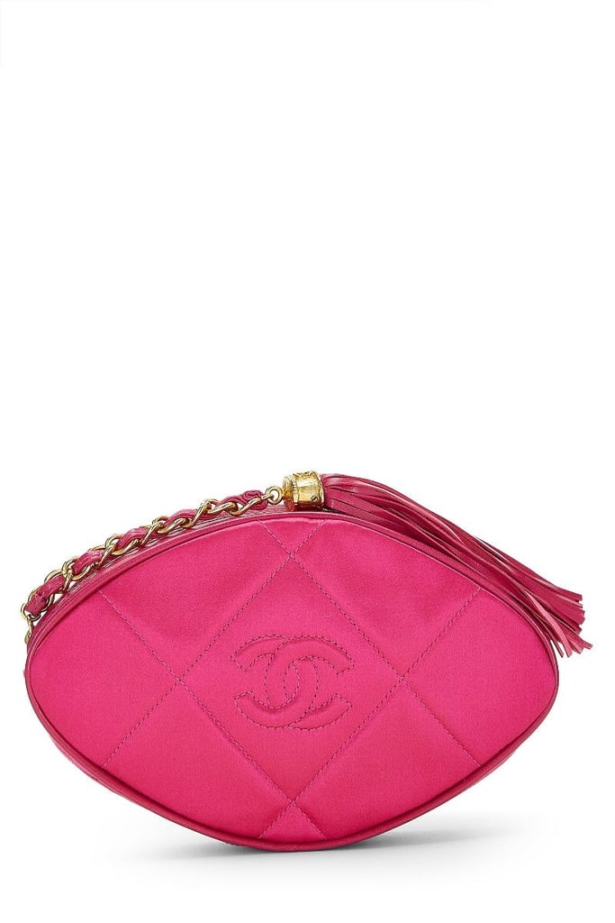 Chanel Pink Quilted Satin Tassel Clutch