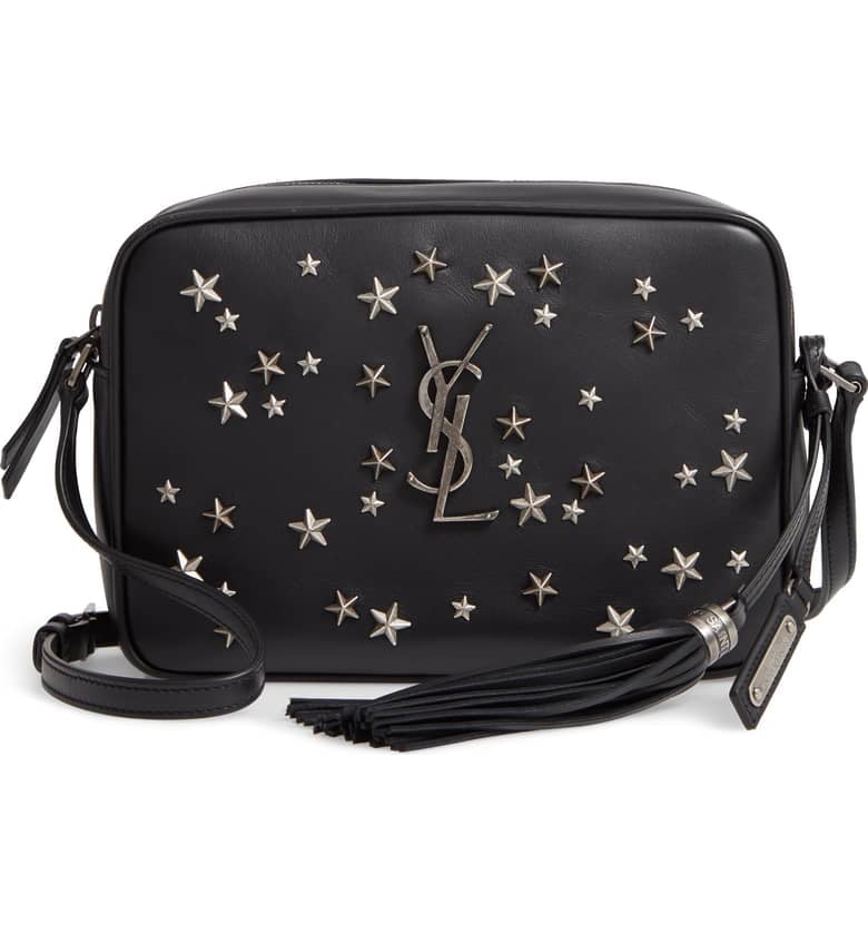 Saint Laurent Medium Lou Star Studded Calfskin Leather Camera Bag