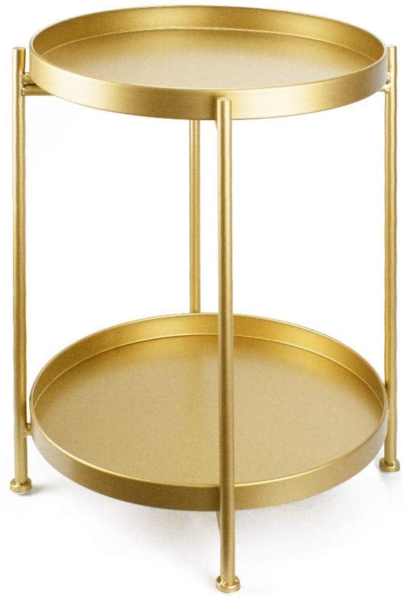 Metal End Table 2-Tier Side Table