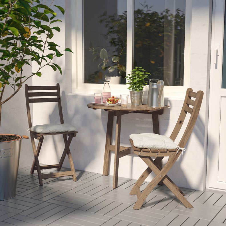 Askholmen Wall Table With 2 Folding Chairs