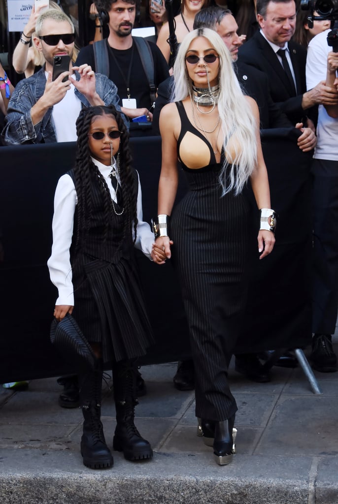 Kim Kardashian and North West Arriving at the Jean Paul Gaultier Fall 2022 Couture Show