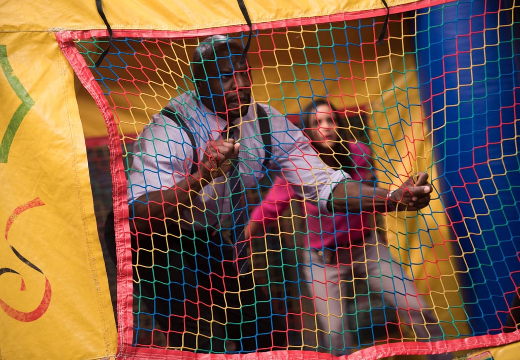 Terry gets caught in a bouncy house.