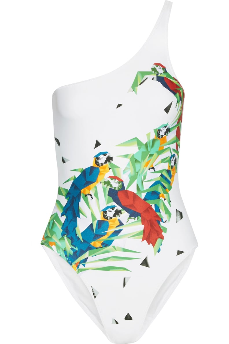 Norma Kamali Mio One-Shoulder Printed Swimsuit