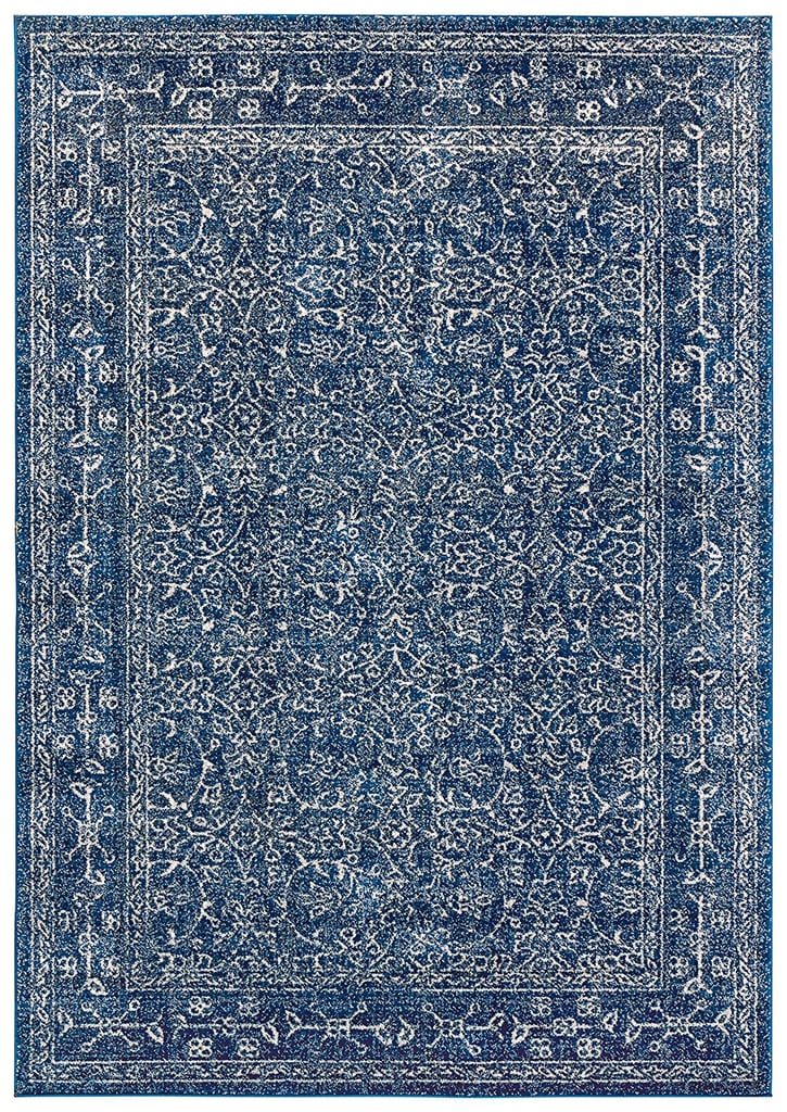 Modern Rich Detailed Rug in Dark Blue