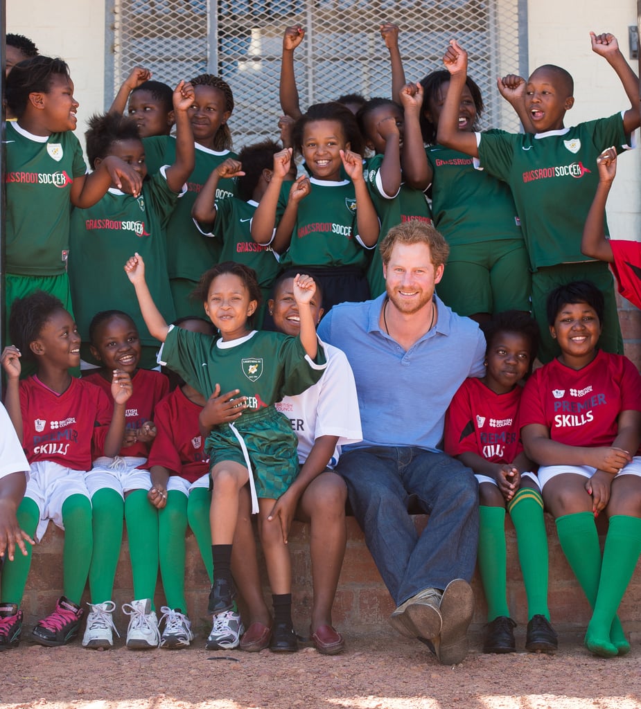 Prince Harry Plays Soccer With Kids in South Africa