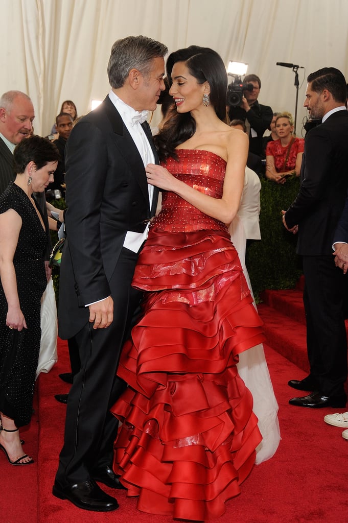 Amal attended the 2015 Met Gala in a strapless Maison Margiela gown by John Galliano.