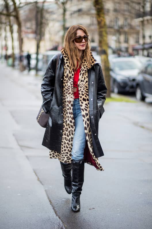 Leopard print long coat store