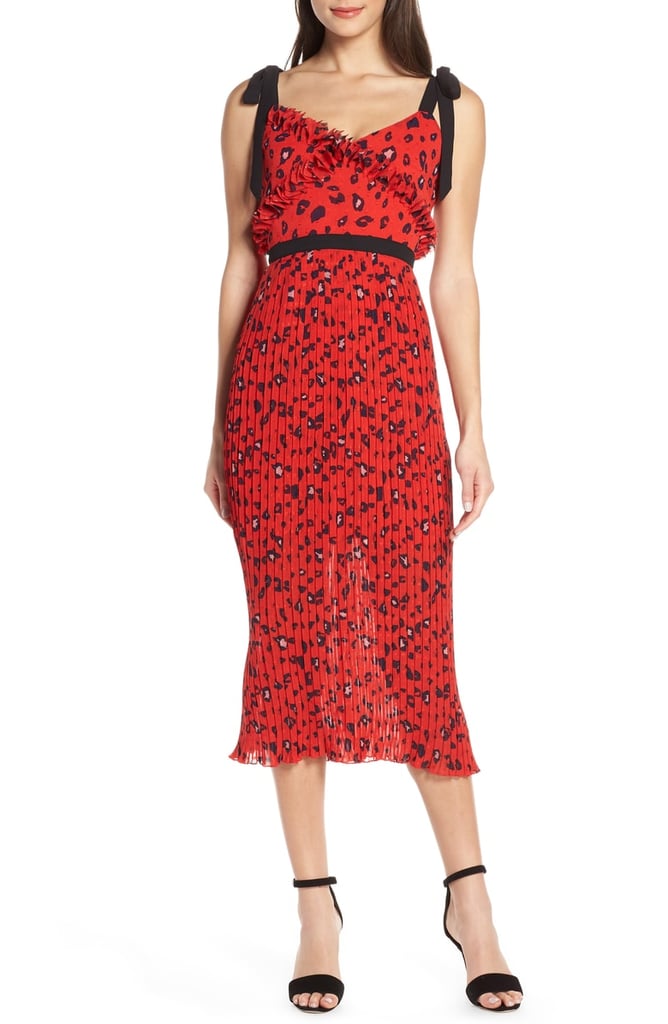 Foxiedox Sassa Print Pleat Midi Dress