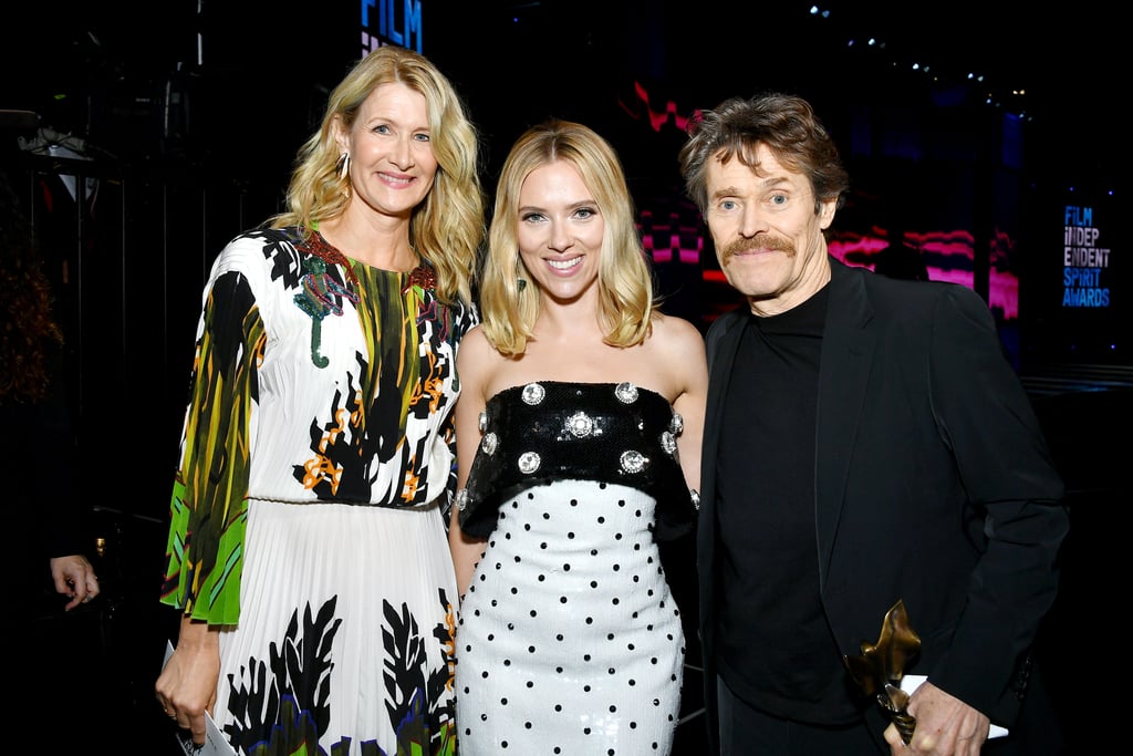 Laura Dern, Scarlett Johansson, and Willem Dafoe at the 2020 Spirit Awards