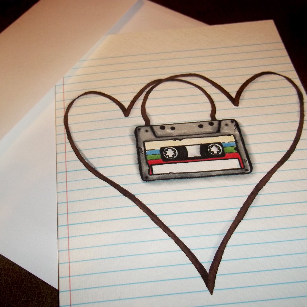 Honor the glory days of the mix tape with this sweet lo-fi card ($5).