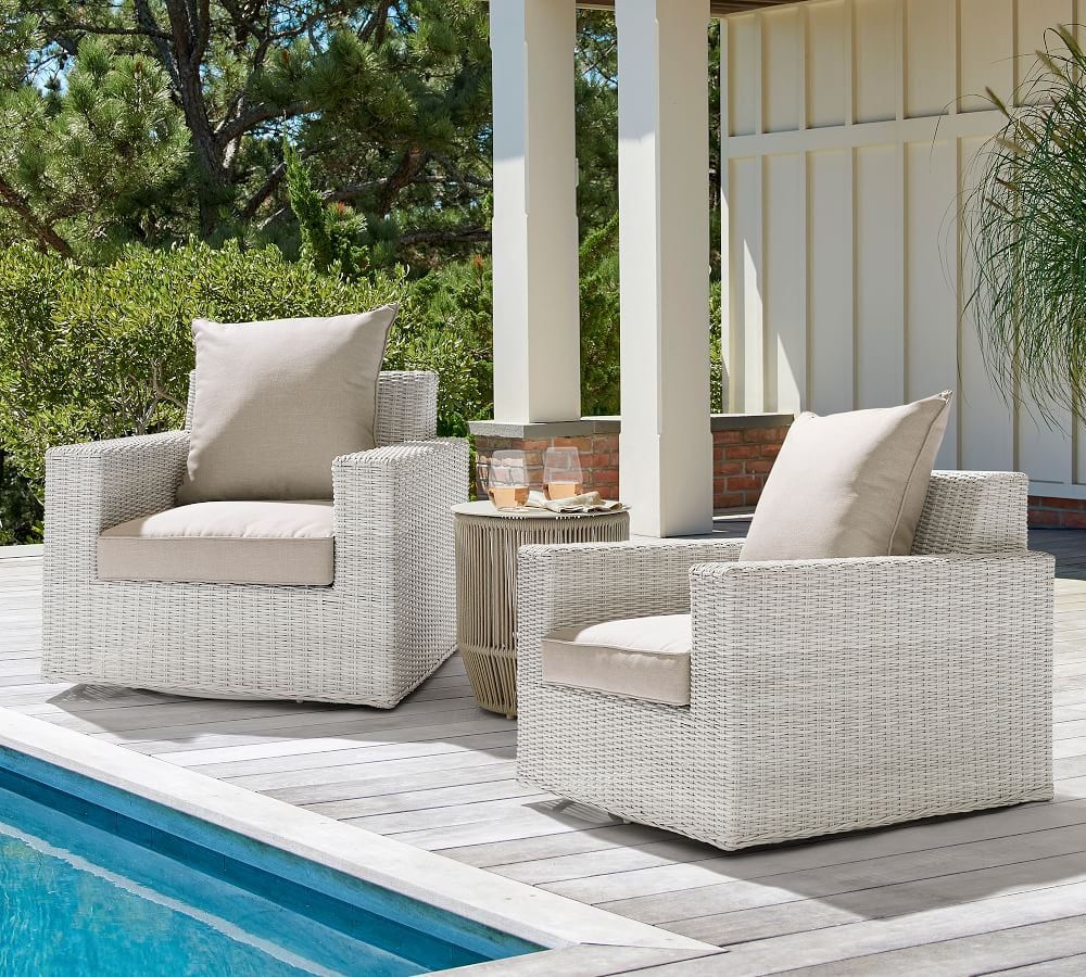 Pottery Barn Torrey All-Weather Wicker Swivel Lounge Chair