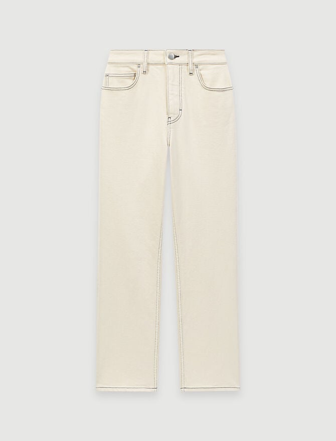 Maje Straight Leg Jeans with Topstitching