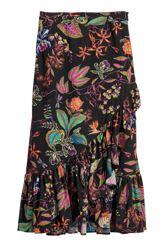 Calf-length Flounced Skirt