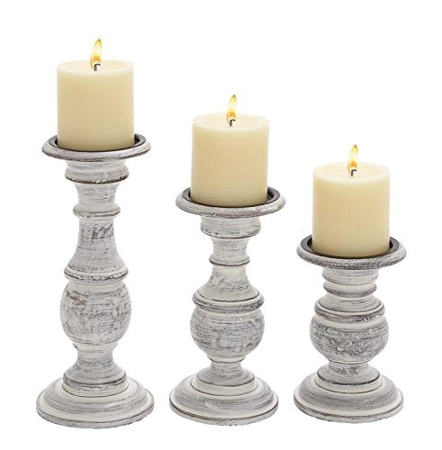 Set of 3 Wooden Candle Holders ($23)