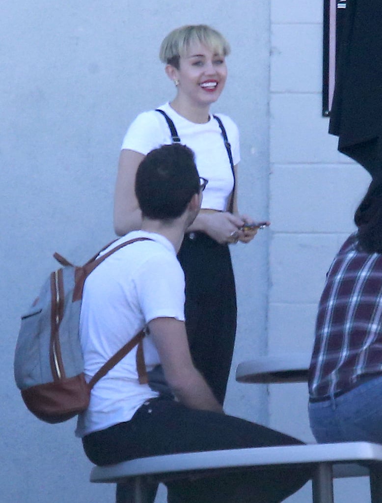So long, pixie! Miley Cyrus debuted her new bowl cut in LA.