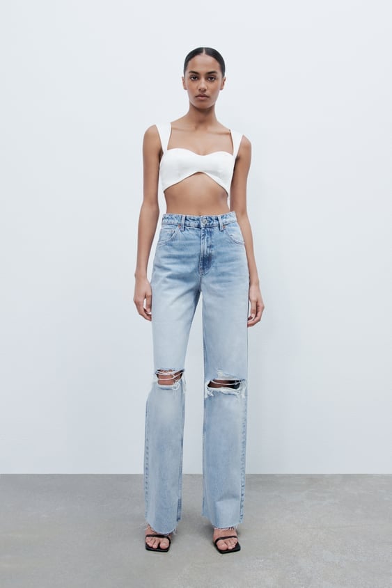 Cool Jeans: Zara Wide Leg Full Length Ripped Jeans | Best Zara Jeans ...