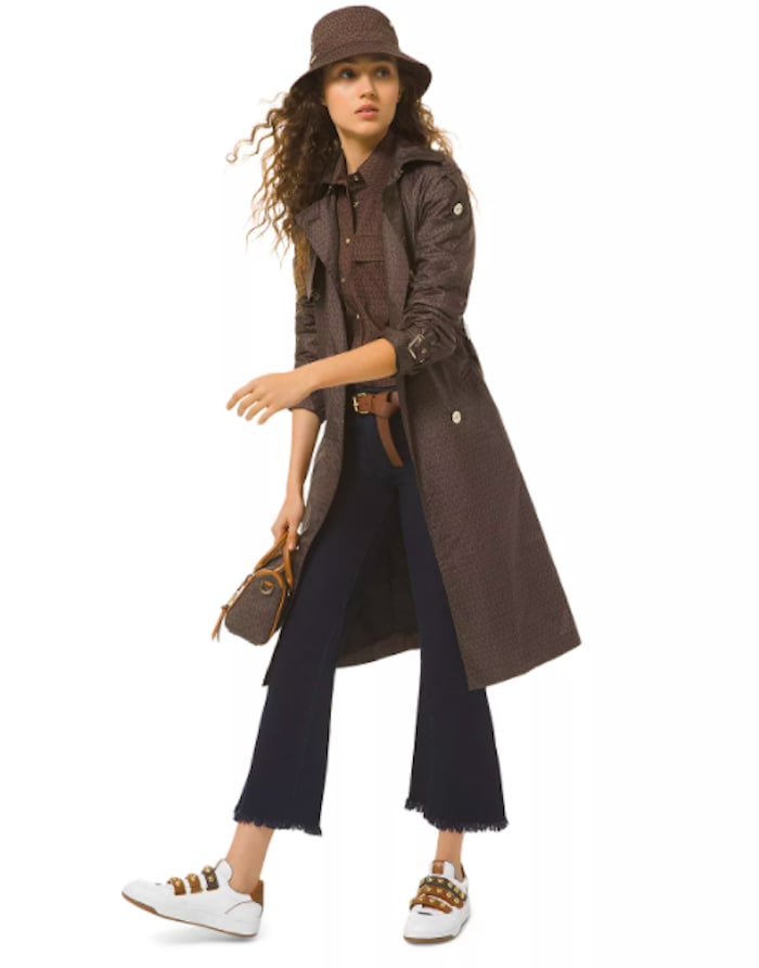 Michael Michael Kors Logo Print Trench Coat