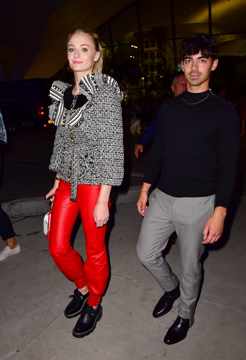 Sophie Turner in Red Pants in 2019