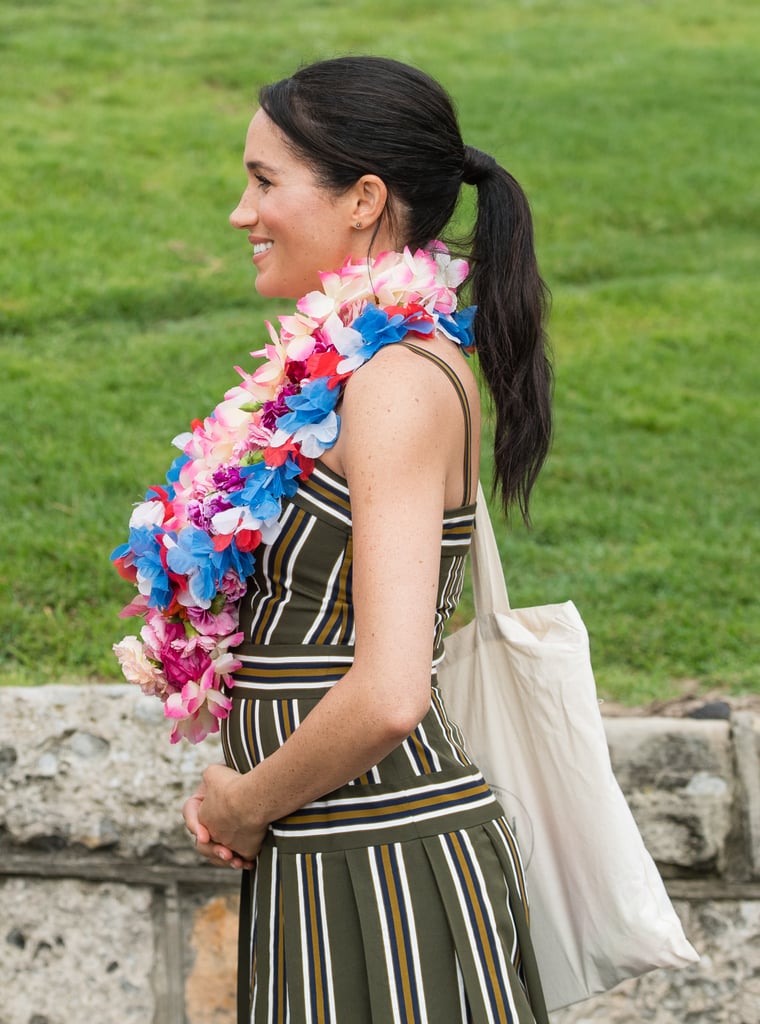 Meghan Markle Touching Baby Bump Pictures