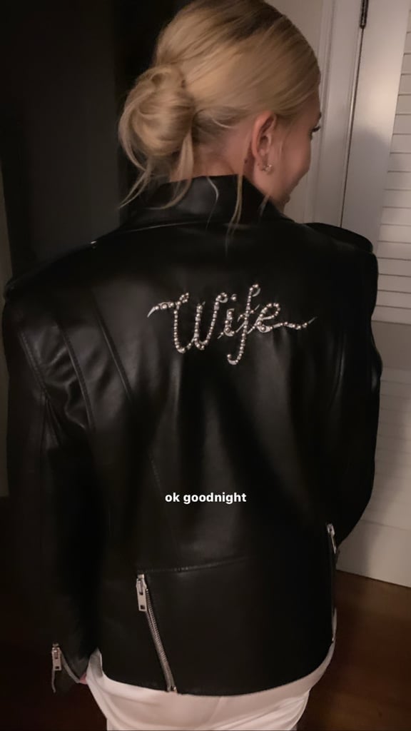 Hailey Baldwin Had a Custom Leather Jacket For Her Wedding