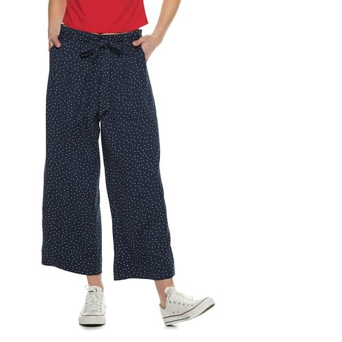 POPSUGAR Paperbag-Waist Wide Leg Crop Pants