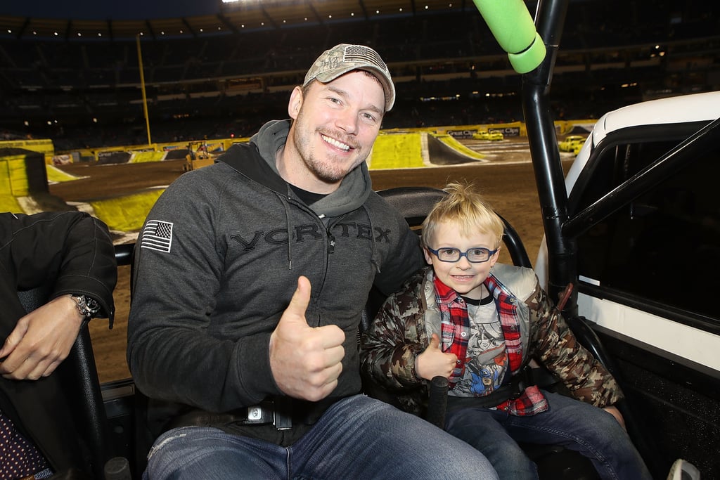 Chris Pratt and Son Jack at Monster Jam February 2018