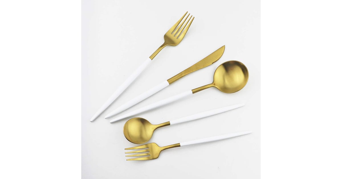 Gugrida White Gold 20Piece Flatware The Best Table and Dinnerware