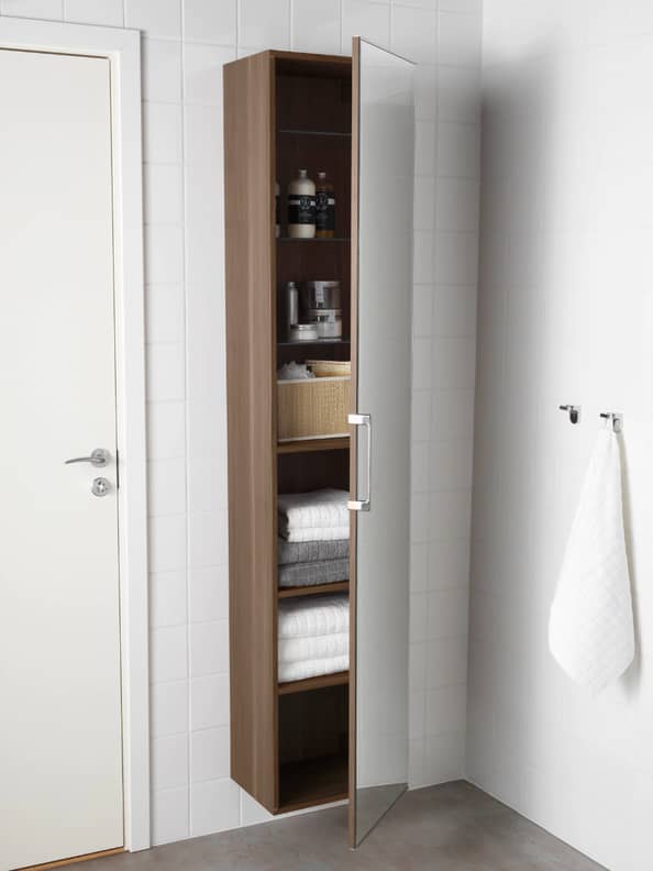 Lillången high cabinet sales with mirror door