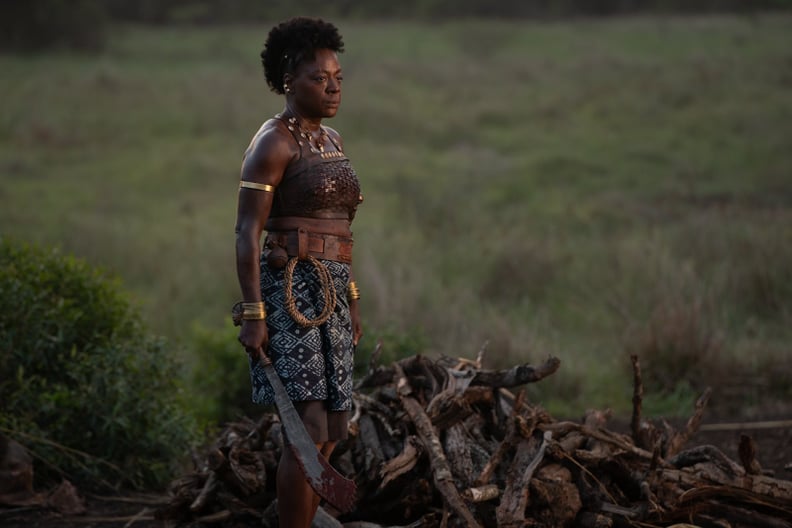 Viola Davis as Nanisca in "The Woman King"