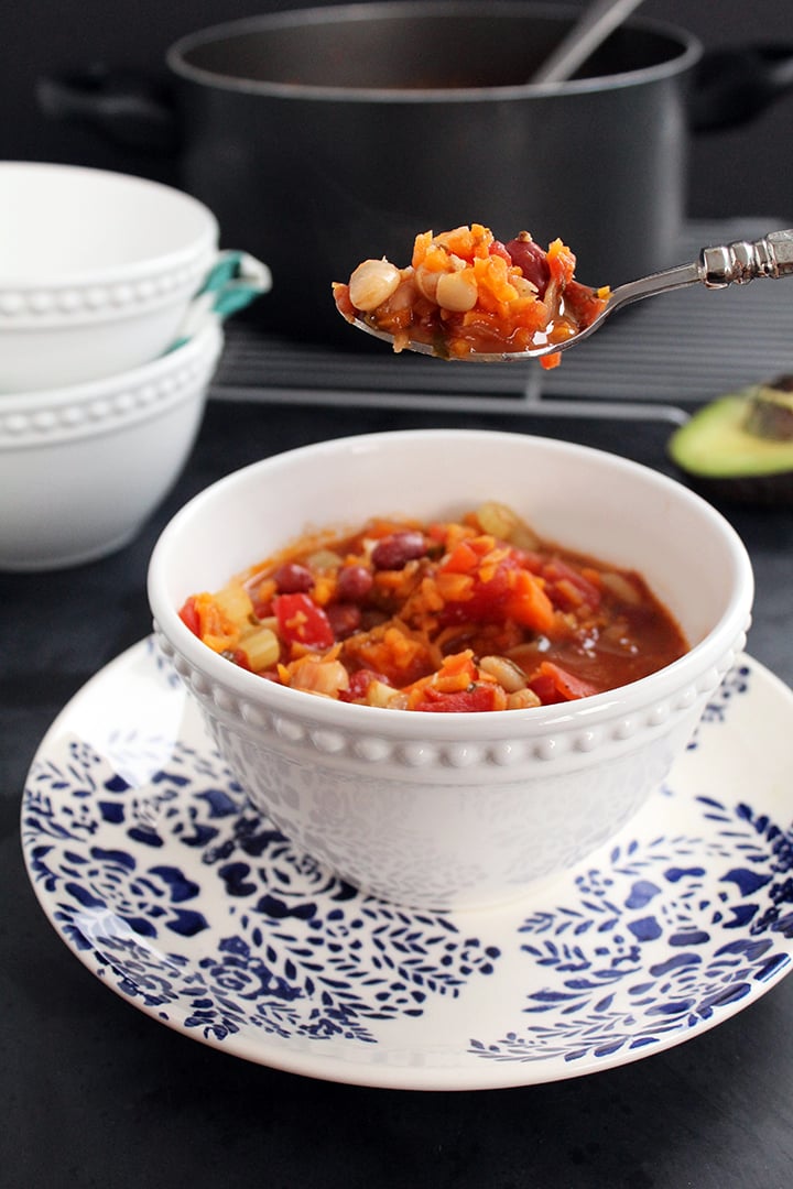 Sweet Potato Rice and Bean Chili