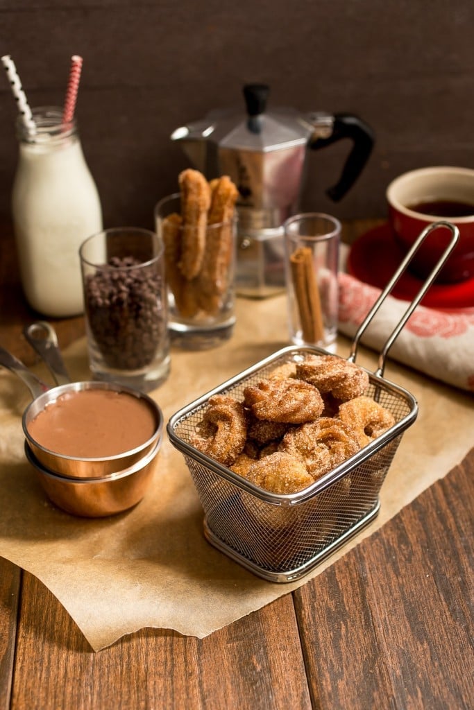 Churro Bites With Spicy Chocolate Sauce