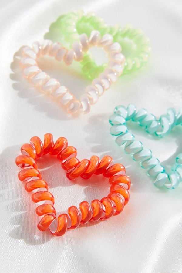 Heart Telephone Cord Hair-Tie Set