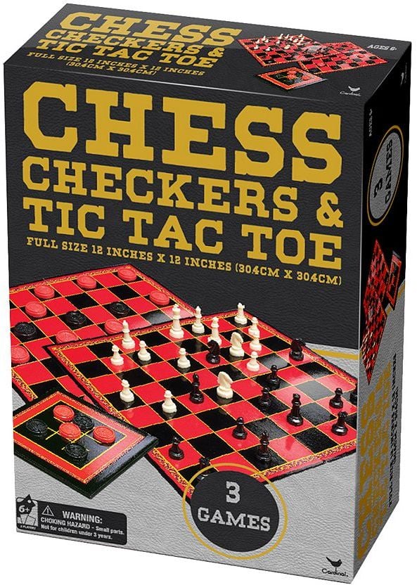 Cardinal Games Classic Chess, Checkers & Tic Tac Toe