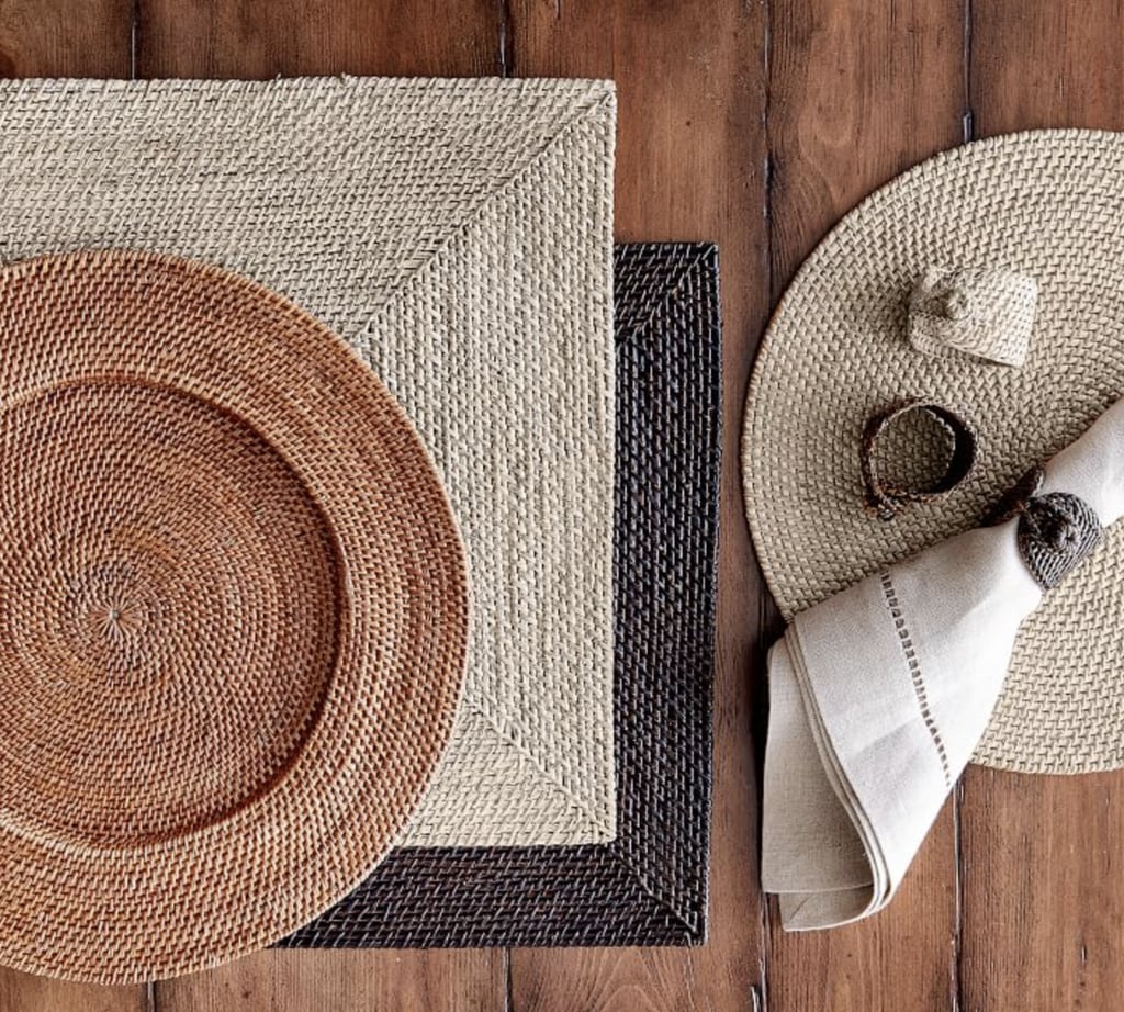 A Boho Touch: Tava Handwoven Rattan Square Placemat