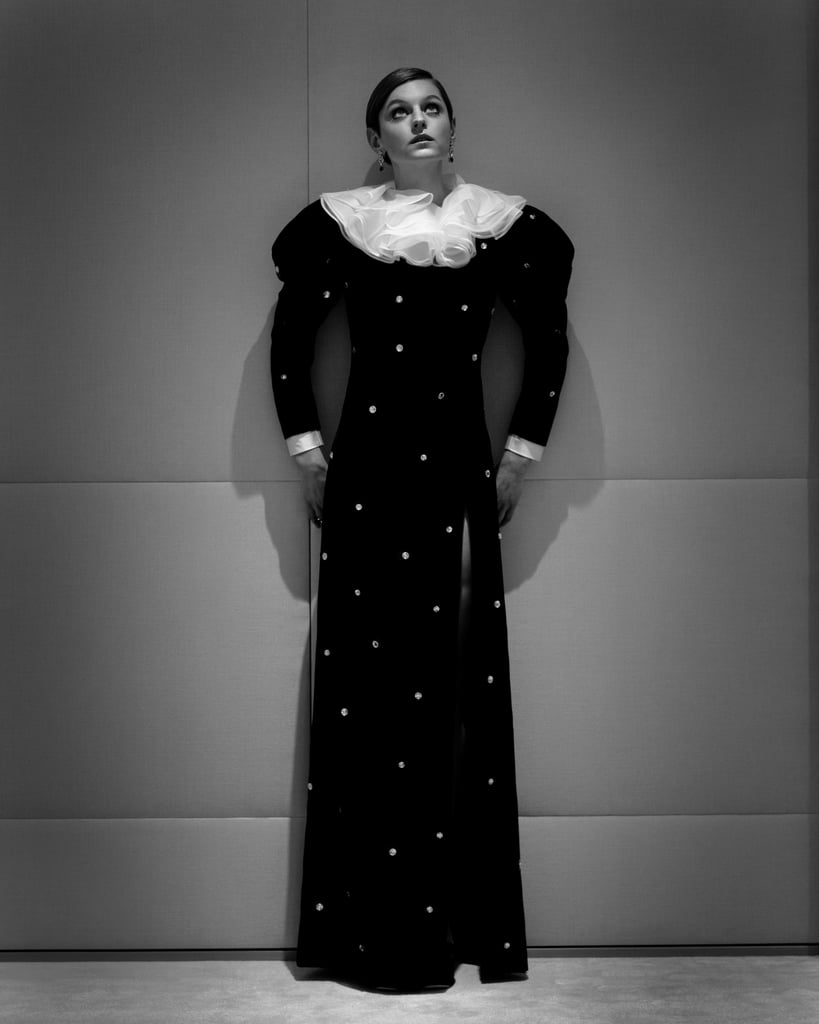 Emma Corrin's Velvet Miu Miu Dress at the Golden Globes