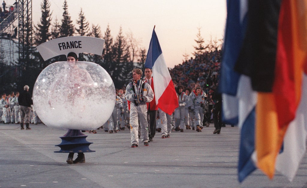 Albertville, France, hosted in 1992, when human snow globes walked the streets.