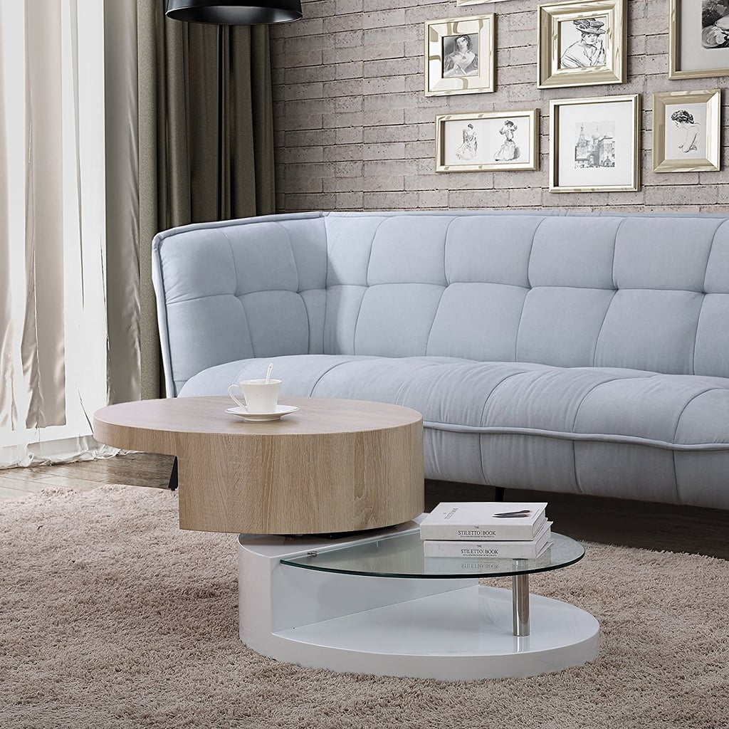 Modern Oval Rotating Coffee Table