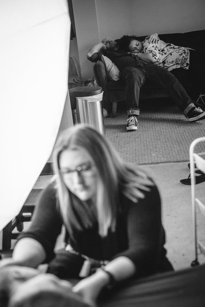 New Parents Asleep at Their Newborn Baby's Photo Shoot