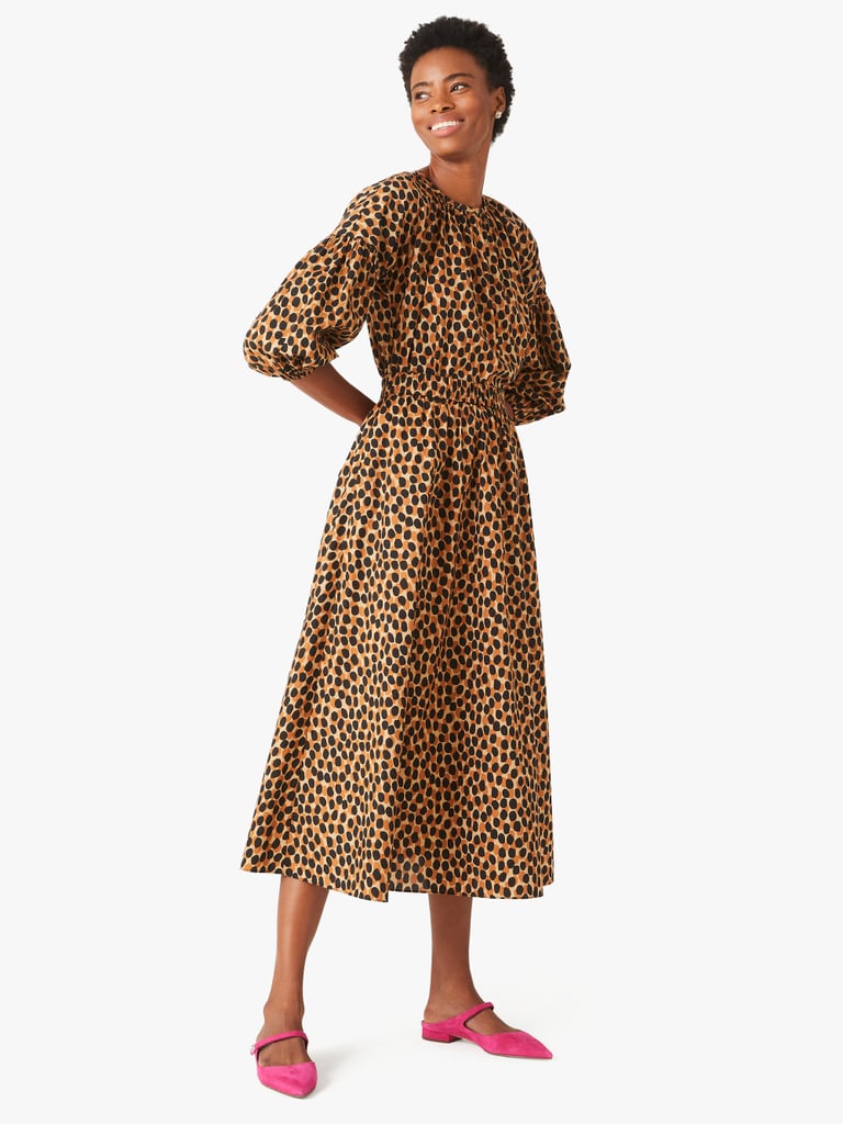 The Perfect Fall Print: Dotty Leopard Poplin Midi Skirt