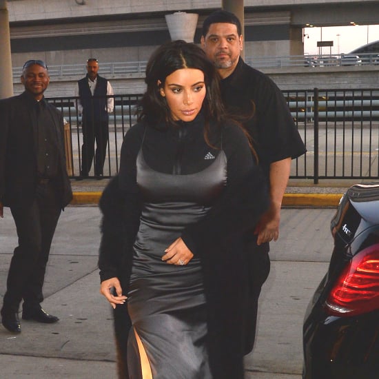 Kim Kardashian Wearing a Slip Dress and Zip-Up